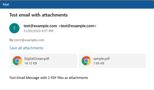 Sample .eml file