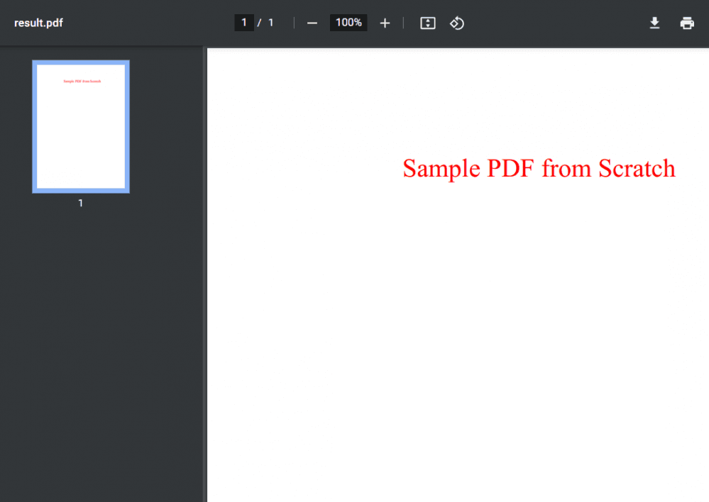 Generated PDF Output