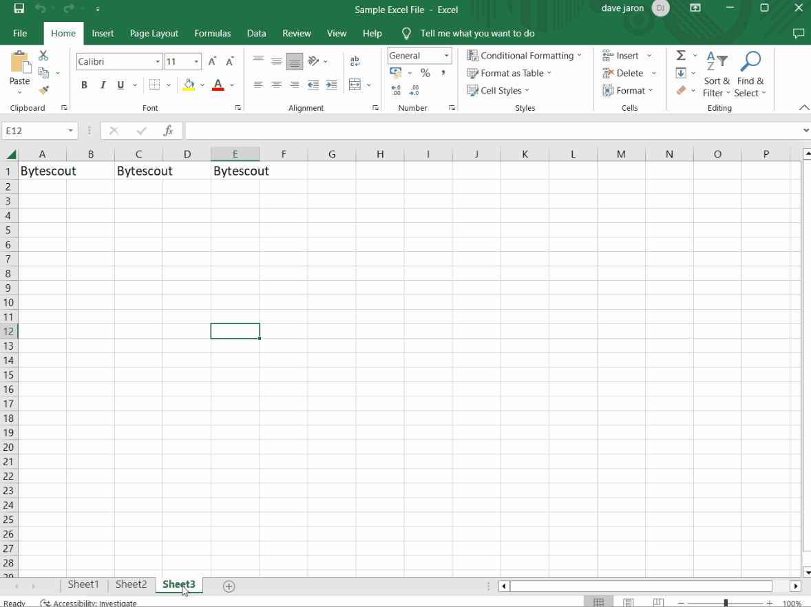 Sample Excel Document