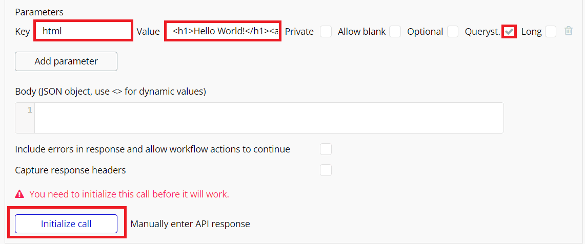 Step 10: Add Parameters