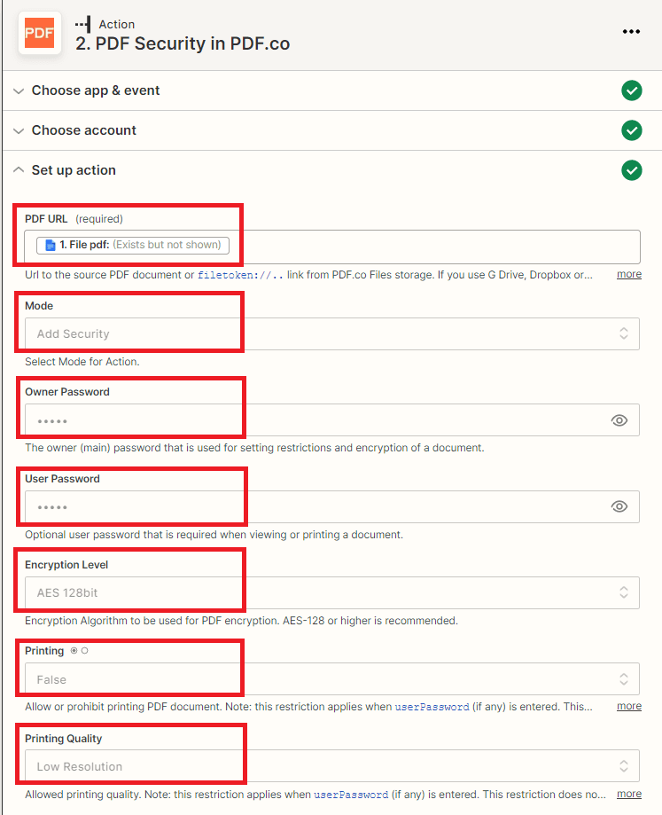 PDF Security Configuration