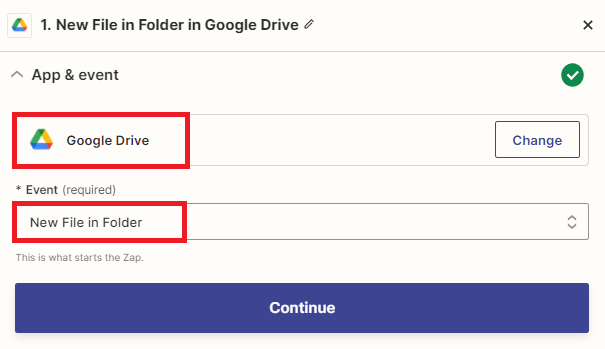 Screenshot of Google Drive app options