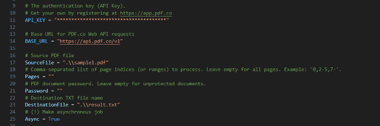 Configure the Python Code