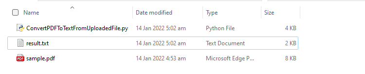 Output Inside Folder
