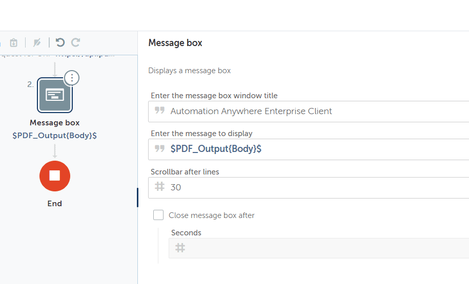 Configure Message Box