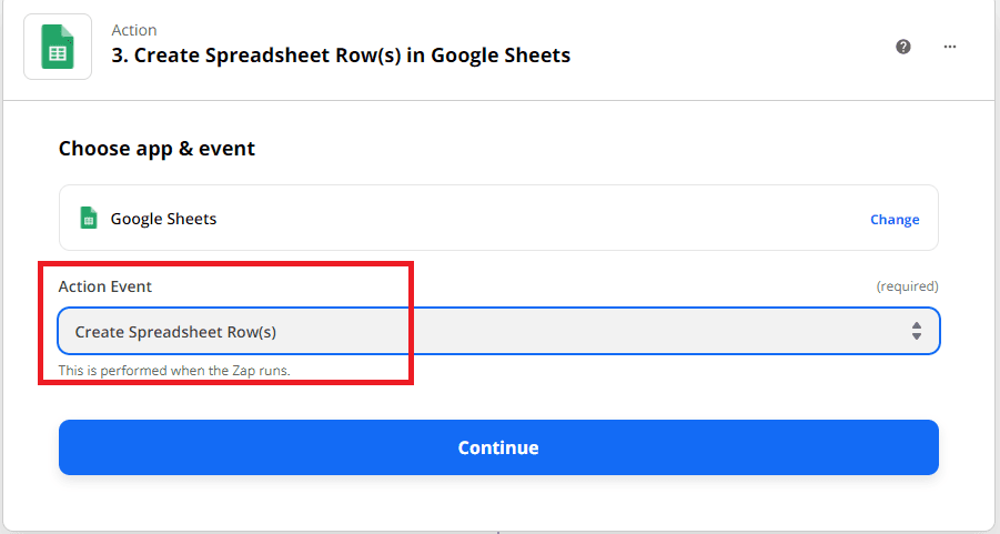 Create Spreadsheets Row