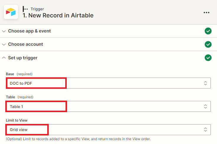 Airtable Configuration