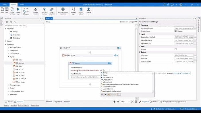 UiPath Merge PDF Files