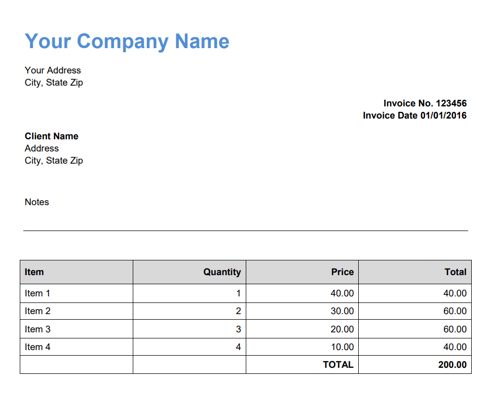 Screenshot of Sample PDF Template