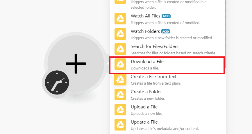 Select Download a File module