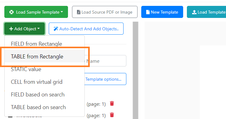 Use Table From Rectangle Object To Extract Fixed Table