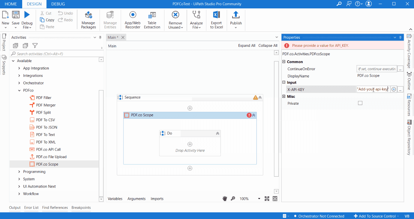 UiPath PDF.co Scope