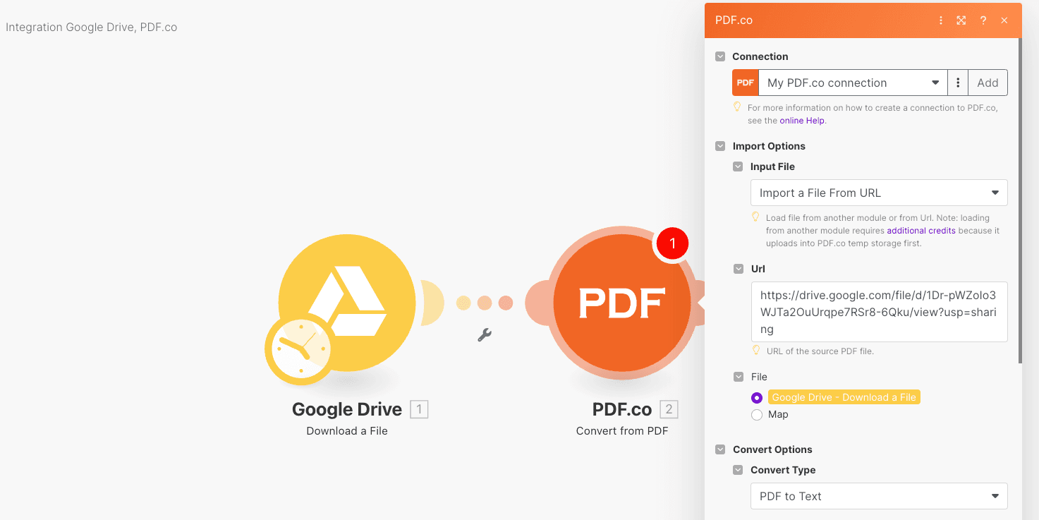 PDF.co Connection