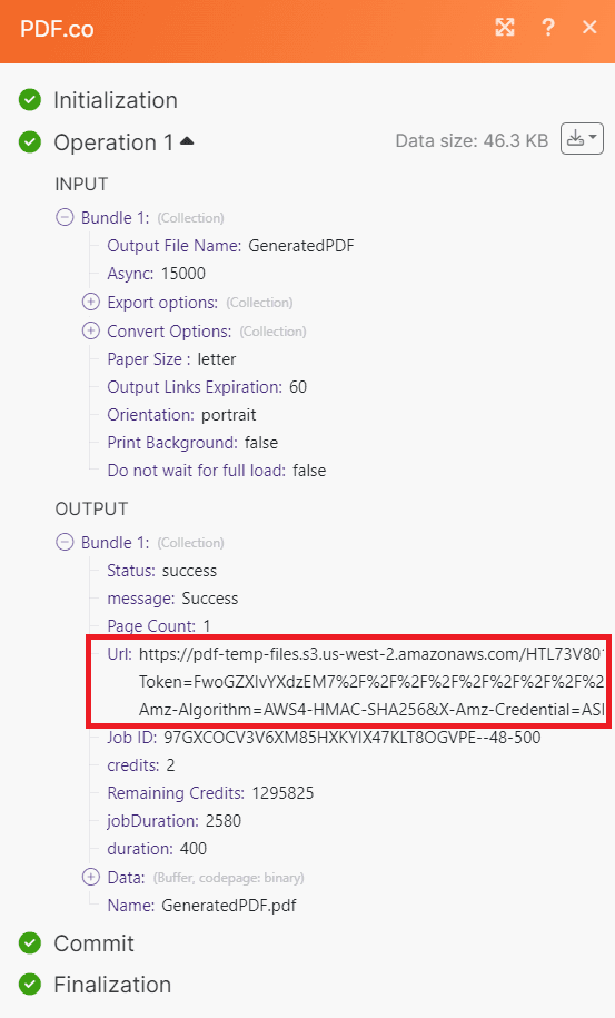 HTML to PDF Result