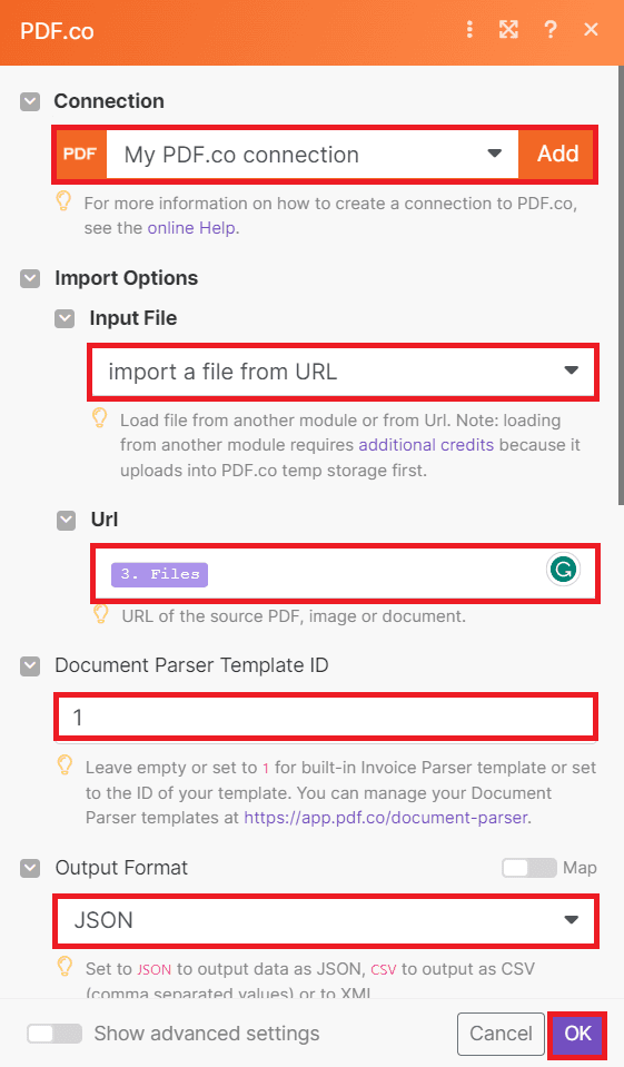 Setup PDF.co Configuration