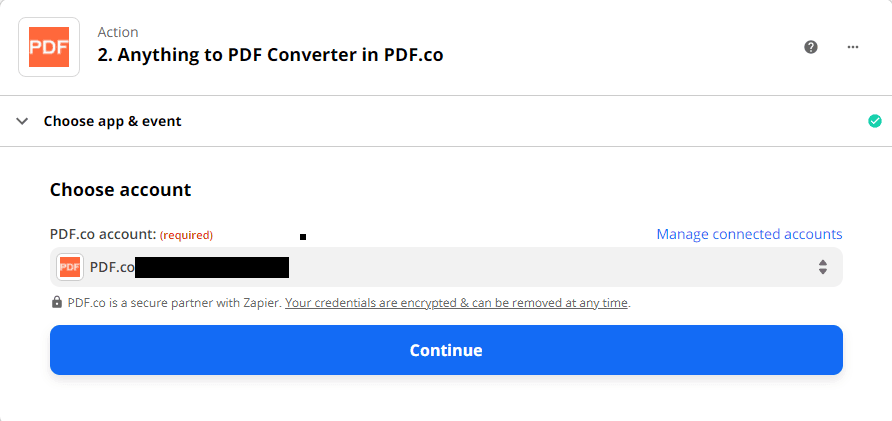 Connect PDF.co account