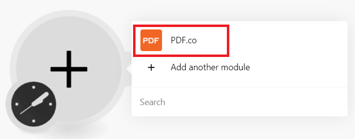 Screenshot of selecting the PDF.co app
