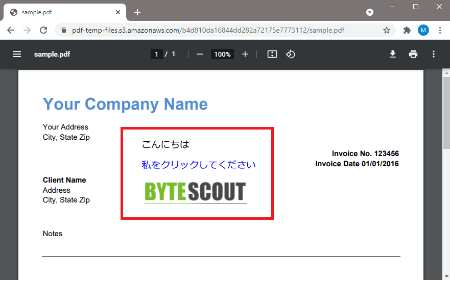 Japanese Text And Company Logo Added In The PDF