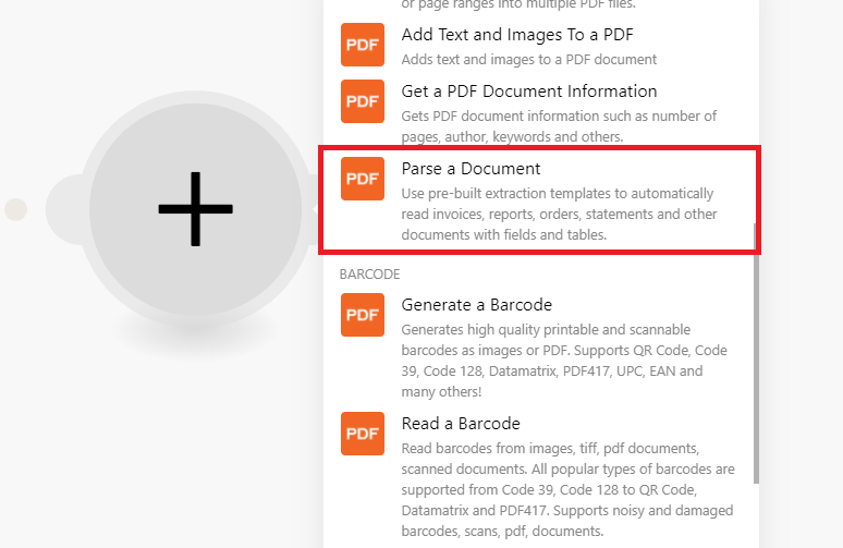 Select Parse A Document
