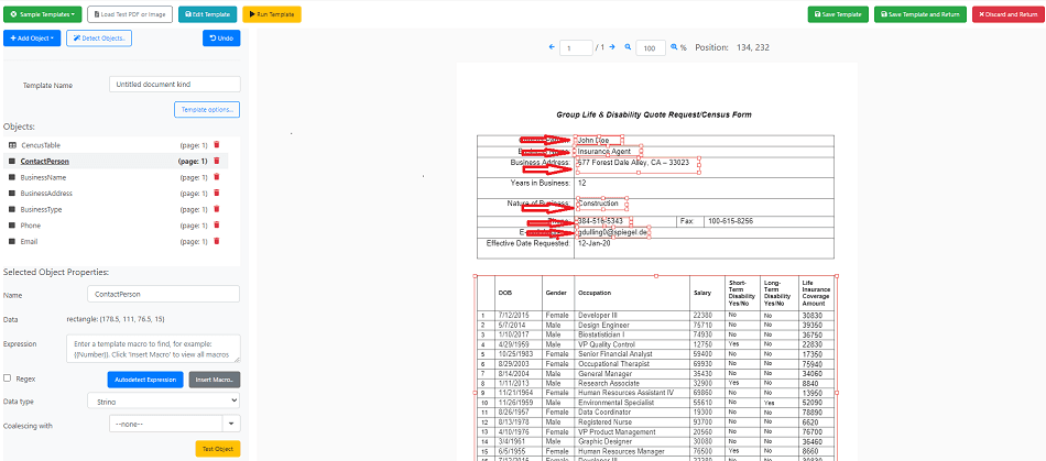 Add a rectangle selection to other fields