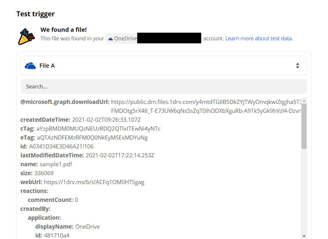 OneDrive Processed Request Successfully