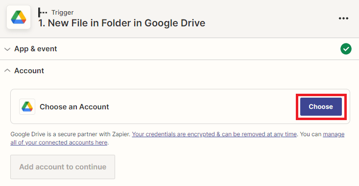 Connect Google Drive Account