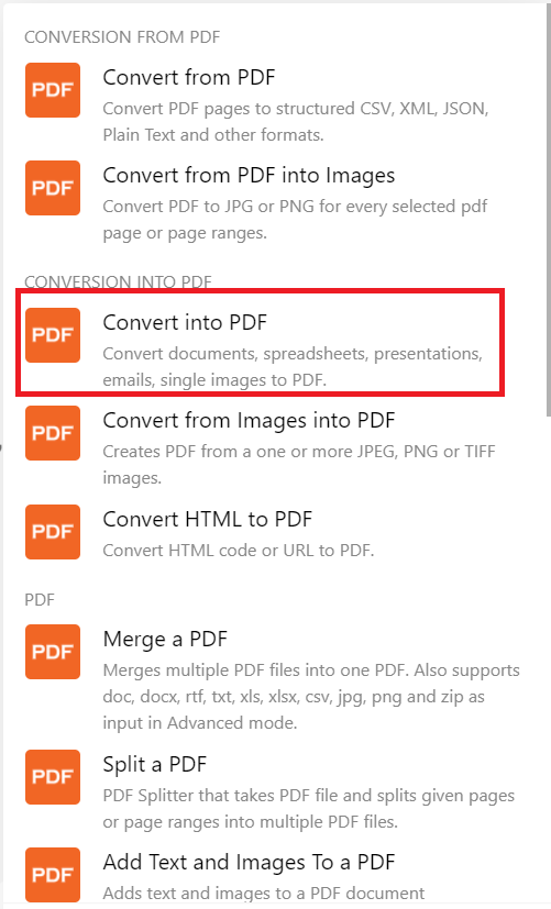 Convert into PDF module