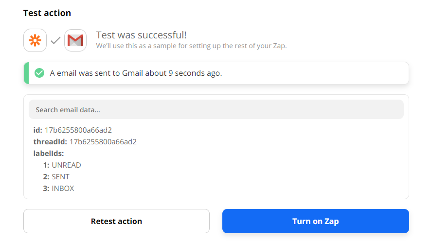 Gmail Email Test Success