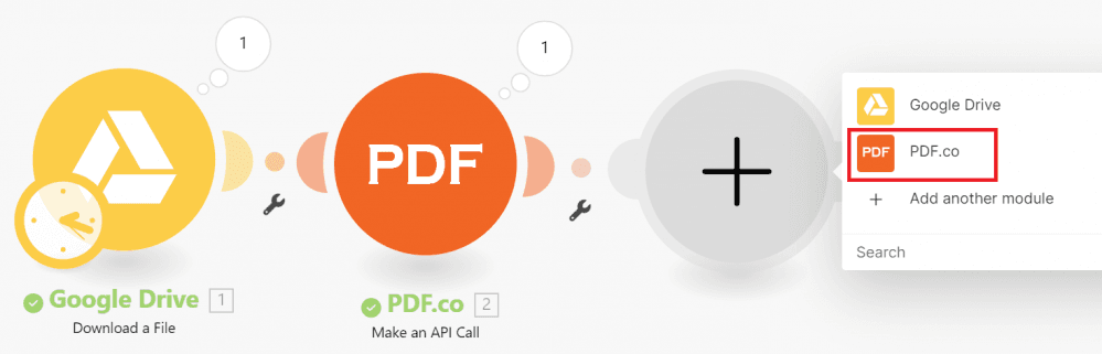 Add Another PDF.co Module