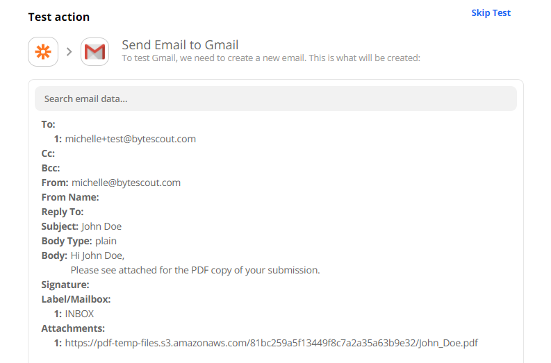 Send Email Configuration To Gmail To Test
