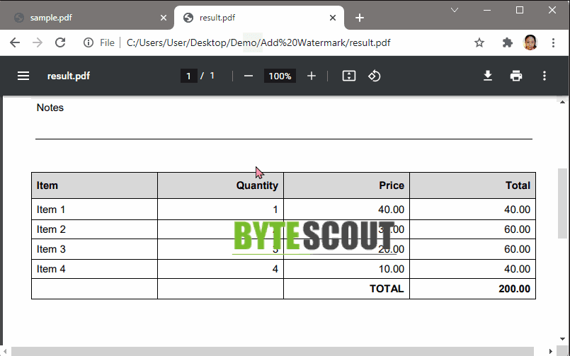 PDF Document with Watermark