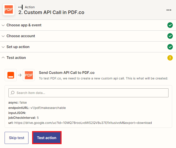 PDF.co Test Action