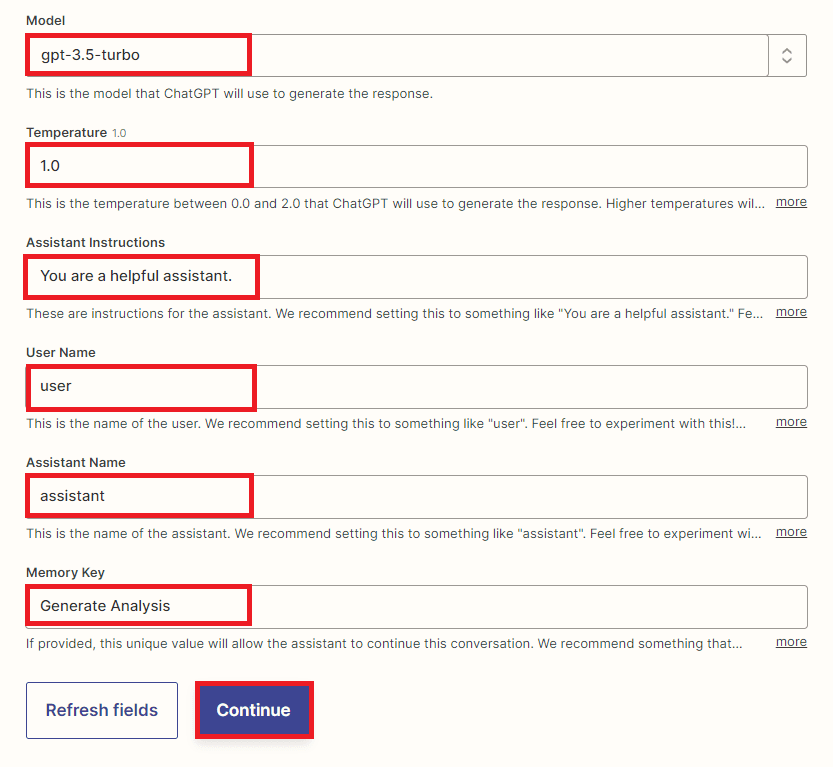 Setup ChatGPT Configuration