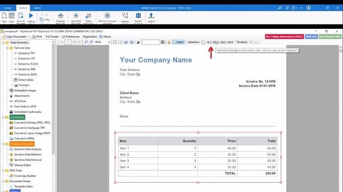 UiPath PDF to JSON