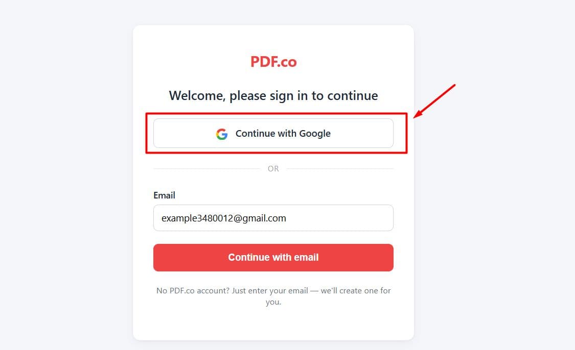 Continue with Google