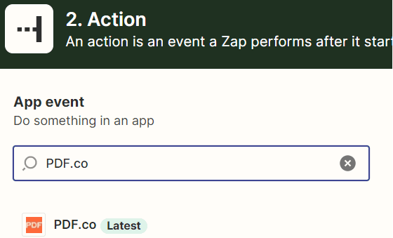 Select an Action App