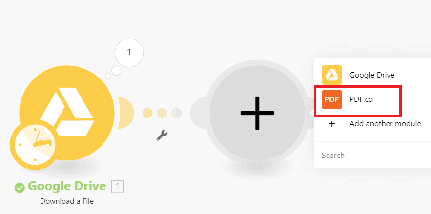 Selecting PDF.co app