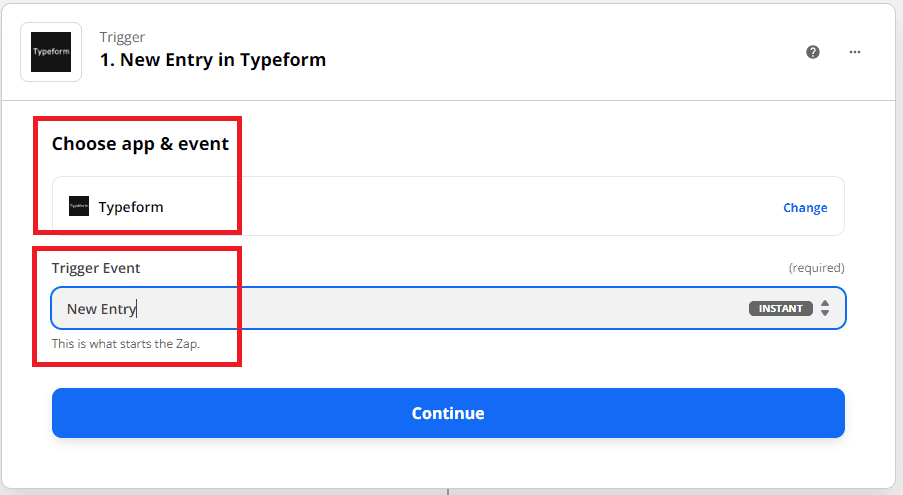 Typeform App and New Entry