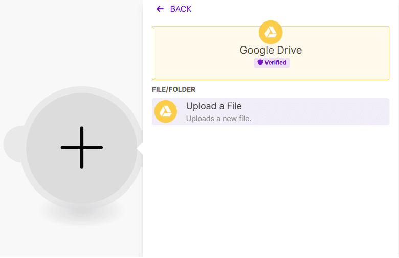 Add Google Drive Upload File Module