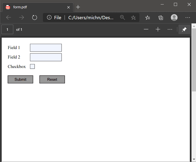 PDF Form With Editable Text Fields