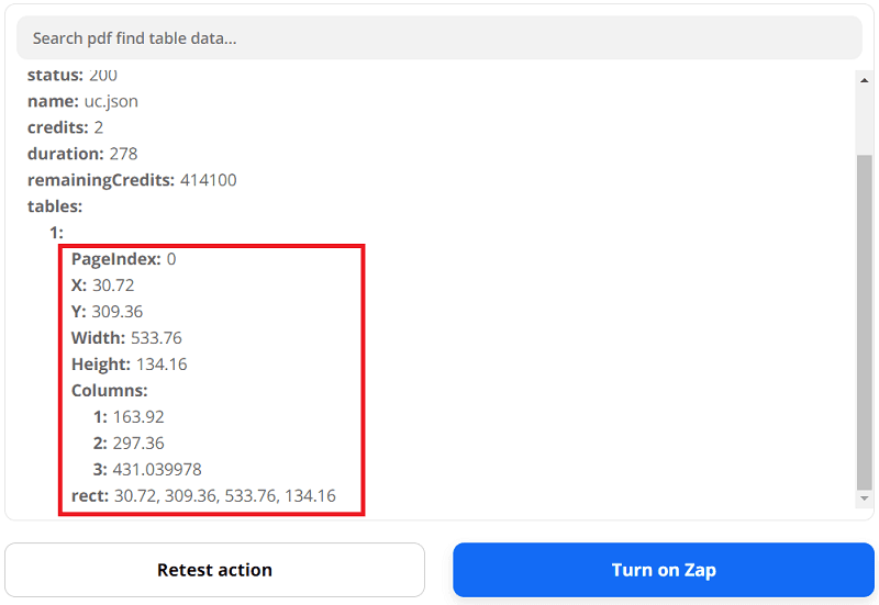 Detected Table for Legacy Table Finder