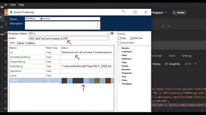 Provide API Key and Configure the Action in Blue Prism