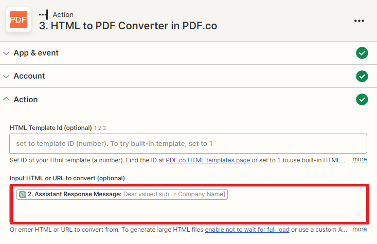 Configuring PDF.co app