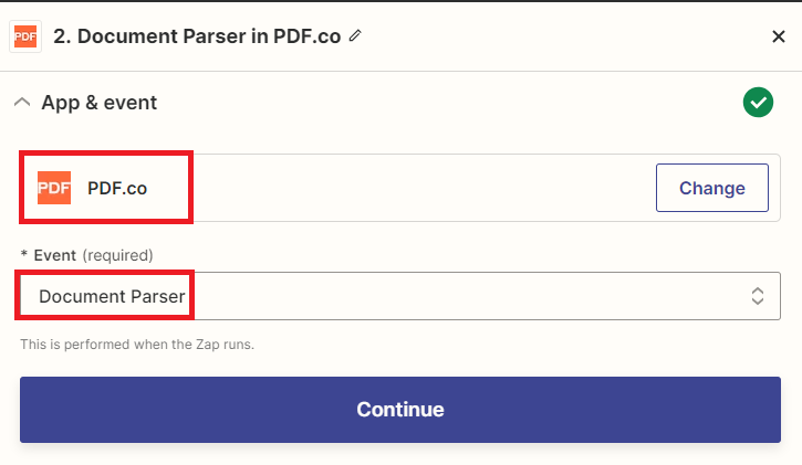 Screenshot of Document Parser app
