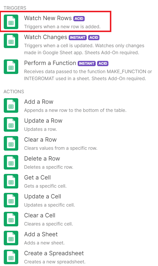 Add Google Sheets Module