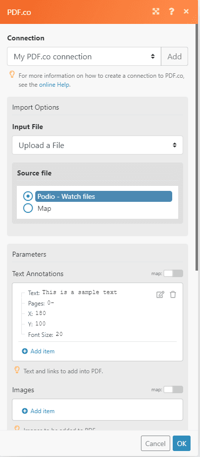 Podio - Watch files