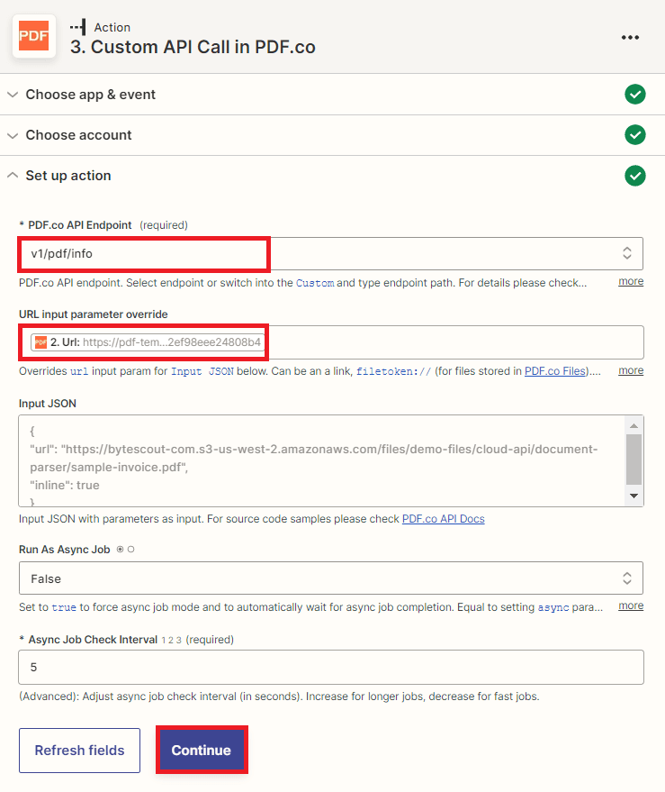 Custom API Call Configuration