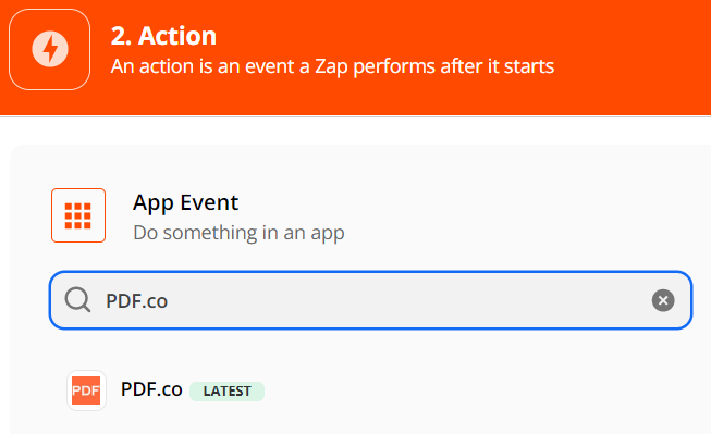 Select an action app
