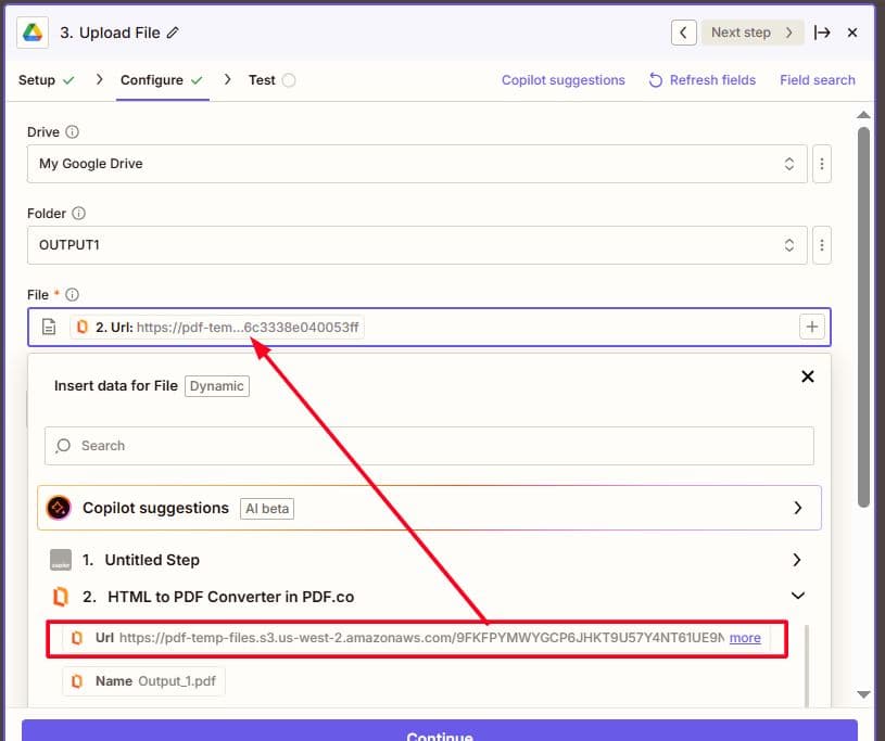 Output URL as source