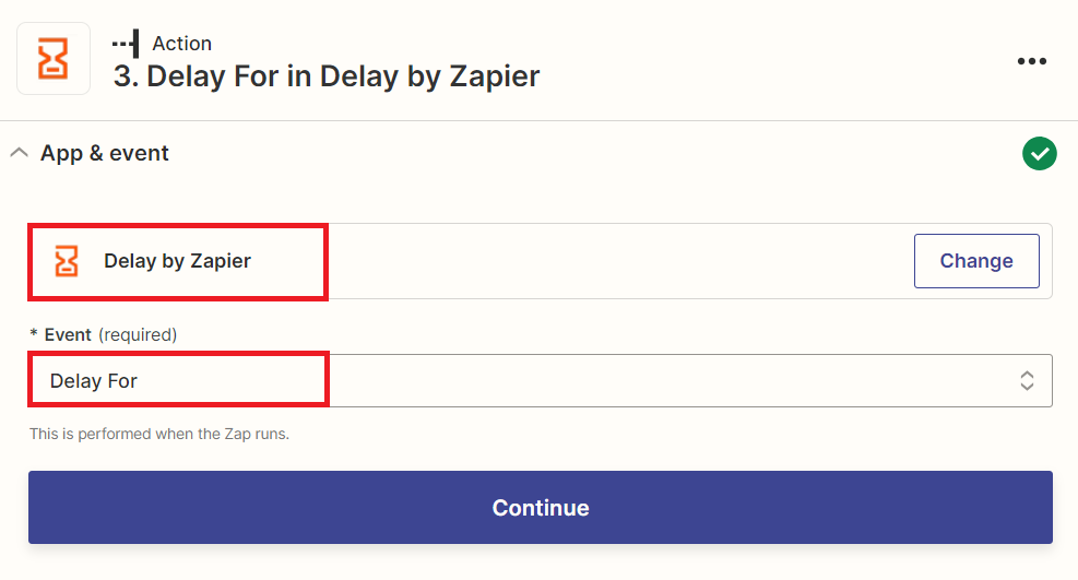 Zapier - Delay configuration